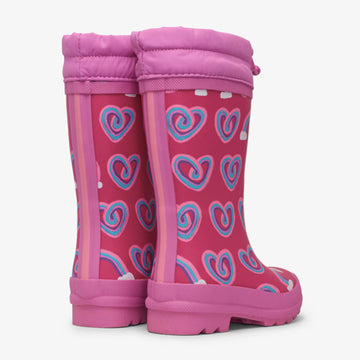Hearts Sherpa Lined Rain boots
